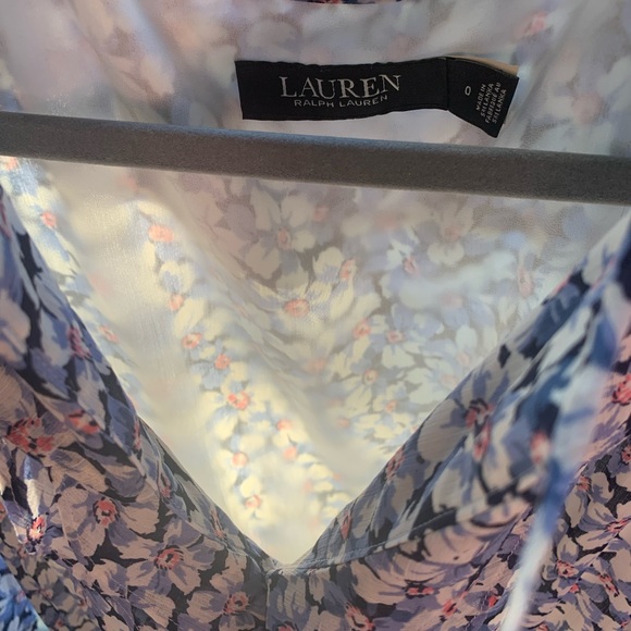 Lauren Ralph Lauren Women's Floral Crinkle Georgette Dress - Picture 6 of 8